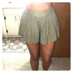 Flowy light olive green shorts